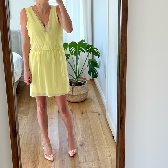 Zara yellow mini dress with bodycon XS - Picture 2 of 8